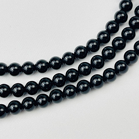Бусины для украшений из черного Агата (60 бусин), Артикул: 037900 - изображение товара №1