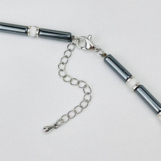 Чокер из Гематита и Говлита, Артикул: 115321 - изображение товара №3