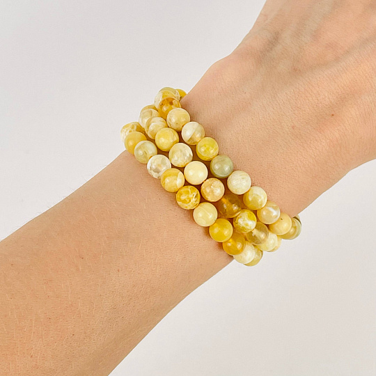 Бусины для украшений из желтого Опала (60 бусин), Артикул: 084943 - изображение товара №2