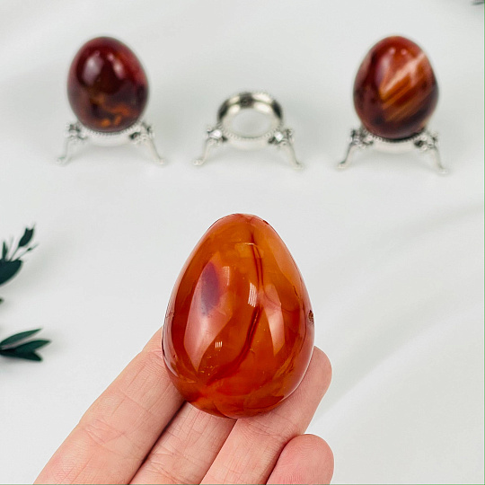 Яйцо из Сердолика на подставке, Артикул: 116932 - изображение товара №2