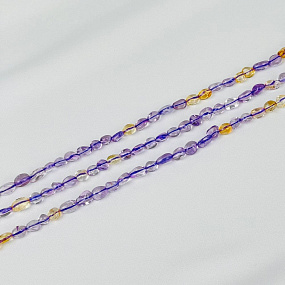 Бусины для украшений из Аметиста и Цитрина (галтовка)