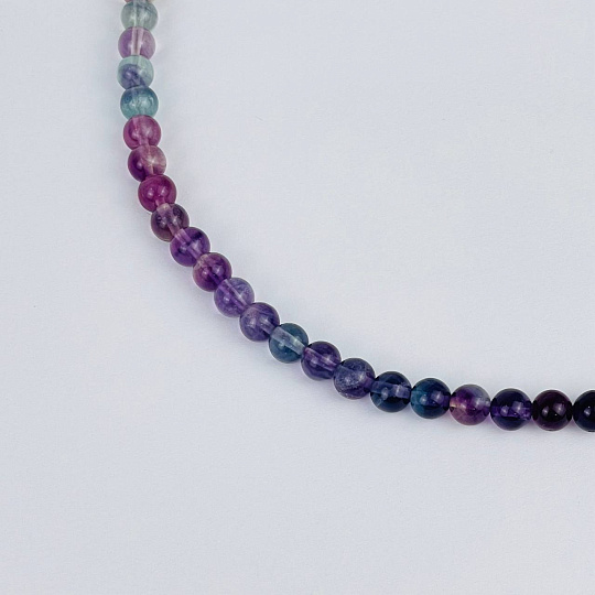 Четки буддийские (Мала) из Флюорита, Аметиста и Горного Хрусталя (108 бусин), Артикул: 116692 - изображение товара №3