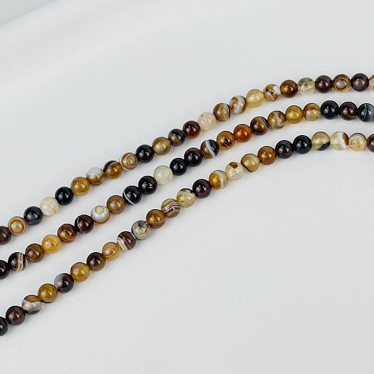 Бусины для украшений из кофейного Агата (60 бусин), Артикул: 088825 - изображение товара №1