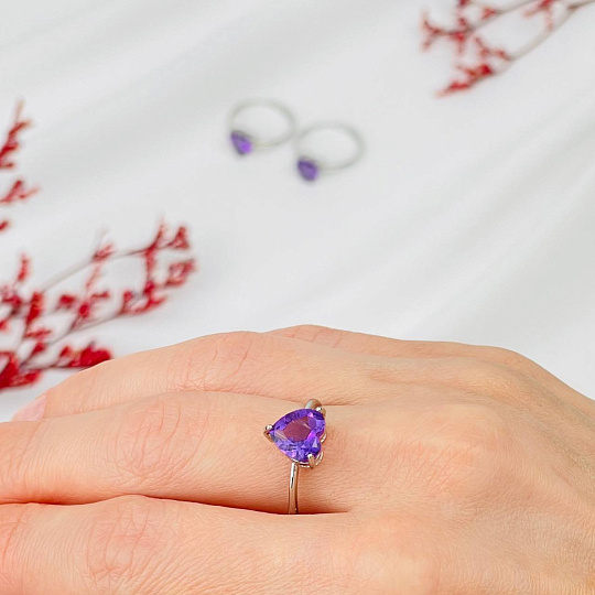 Кольцо регулируемое из Аметиста, Артикул: 115710 - изображение товара №1