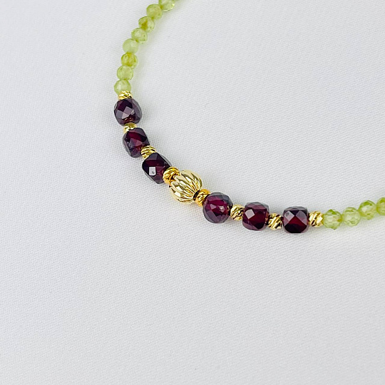 Браслет из Хризолита и Граната (Пироп), Артикул: 116623 - изображение товара №3