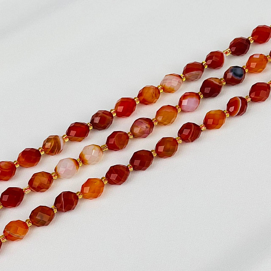 Бусины для украшений из Сардоникса (30 бусин), Артикул: 116772 - изображение товара №1