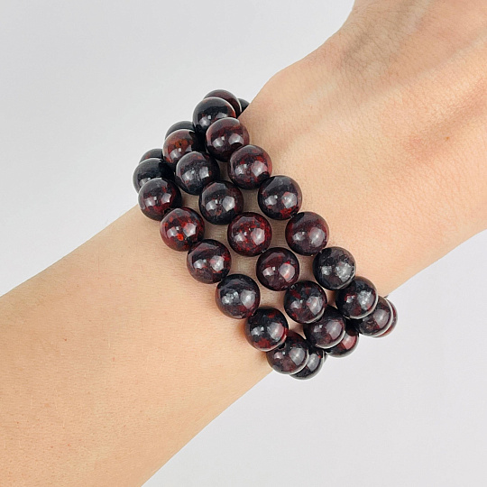 Бусины из камня Яшма кровавик (45 бусин), Артикул: 056969 - изображение товара №2