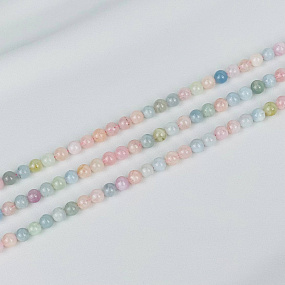 Бусины для украшений из Берилла, Аквамарина, Кунцита и Морганита (65 бусин)