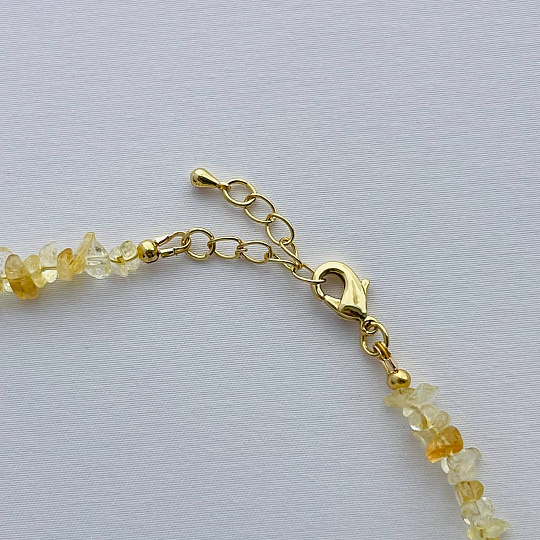 Колье из Цитрина и Граната "Спессартин" с кулоном из Рутилового кварца, Артикул: 102544 - изображение товара №4