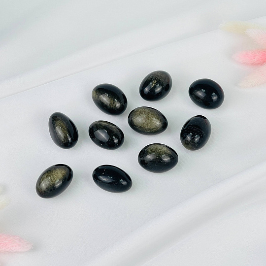 Галтовка из золотистого Обсидиана (25 шт), Артикул: 118028 - изображение товара №1