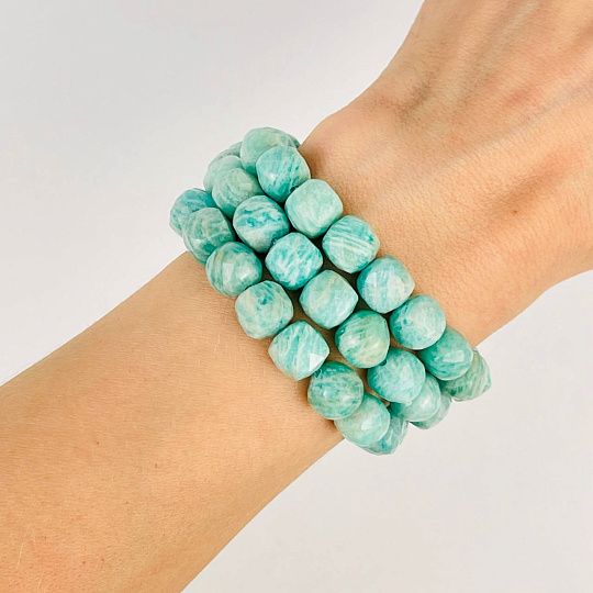 Бусины для украшений из Амазонита (42 бусины), Артикул: 074510 - изображение товара №2