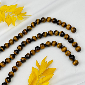 Бусины для рукоделия из Тигрового глаза, Артикул: 069276 - изображение товара №3