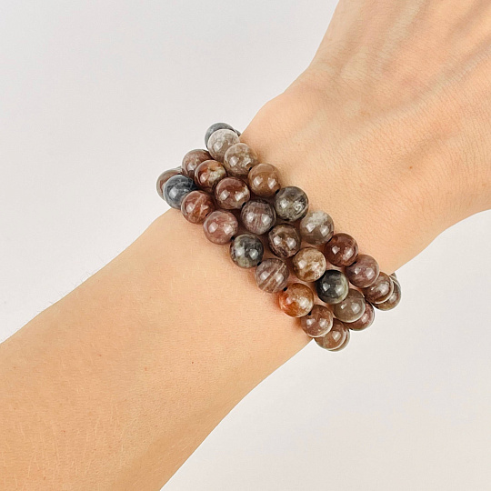 Бусины для украшений из Лунного и Солнечного камня (50 бусин), Артикул: 117046 - изображение товара №2