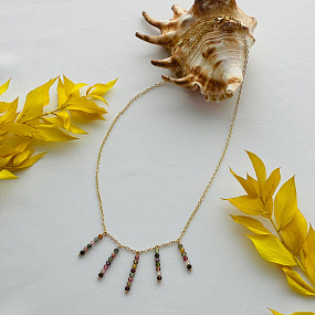 Колье на цепочке из Турмалина