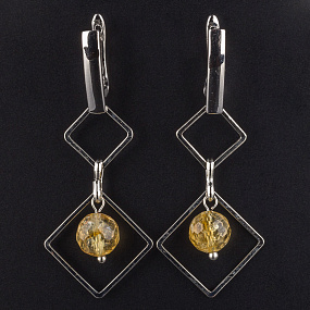Серьги из Цитрина (Бразилия), Артикул: 078931 - изображение товара №1