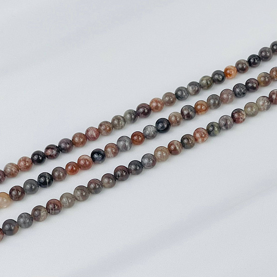 Бусины для украшений из Лунного и Солнечного камня (54 бусины), Артикул: 117045 - изображение товара №1