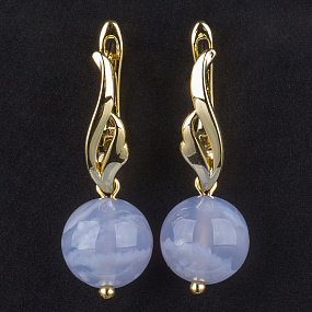 Серьги из голубого Агата (Бразилия)