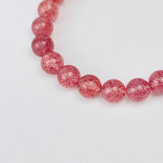 Браслет из Клубничного кварца, Артикул: 115875 - изображение товара №2