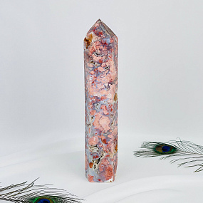 Кристалл из розового цветочного Агата