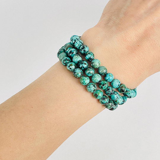 Бусины для украшений из Хризоколлы (62 бусины), Артикул: 091565 - изображение товара №2