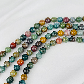 Бусины для рукоделия из Мохового агата (32 бусины)