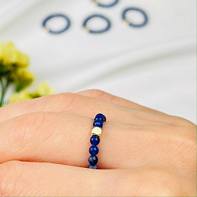 Кольцо на резинке из Содалита