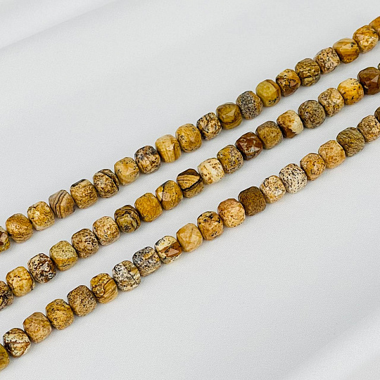 Бусины для украшений из песочной Яшмы (50 бусин), Артикул: 116732 - изображение товара №1