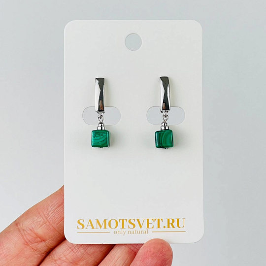 Серьги из Малахита, Артикул: 118334 - изображение товара №1