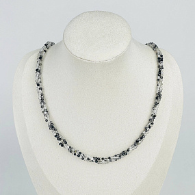 Колье тройное Кварц с включениями Турмалина черного, Артикул: 068011 - изображение товара №1