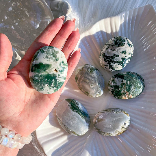 Галтовка из мохового Агата, Артикул: 091931 - изображение товара №1