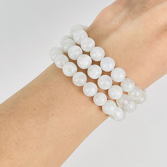 Бусины для украшений из Лунного камня (48 бусин), Артикул: 076988 - изображение товара №2