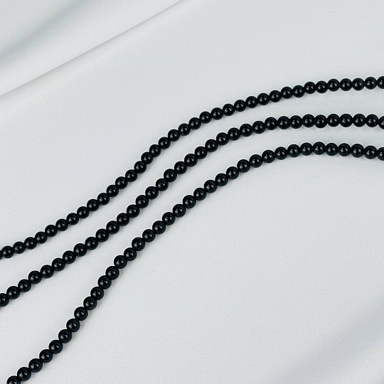 Бусины для украшений из черного Обсидиана (84 бусины), Артикул: 075315 - изображение товара №1