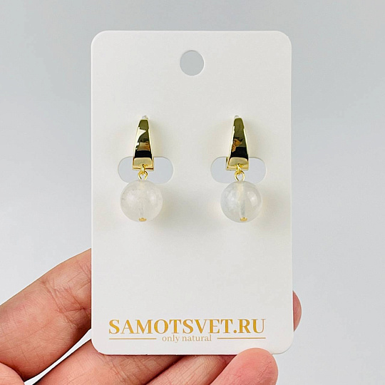 Серьги из Лунного камня, Артикул: 118325 - изображение товара №1