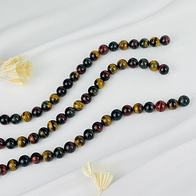 Бусины для украшений из Тигрового, Бычьего и Соколиного глаза (32 бусины)