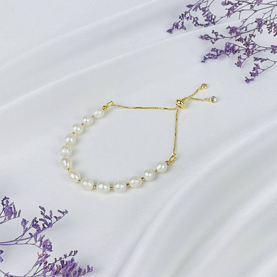 Браслет регулируемый из Жемчуга, Артикул: 118285 - изображение товара №1