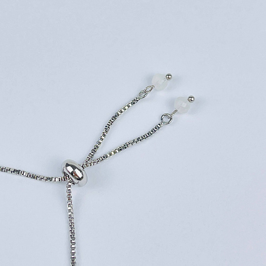 Браслет (Сахасрара) регулируемый из Флюорита, Аметиста и Лунного камня, Артикул: 117978 - изображение товара №3