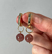 Серьги из Клубничного кварца