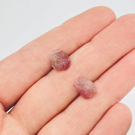 Серьги-пусеты с камнем розовый Турмалин, Артикул: 108863 - изображение товара №2