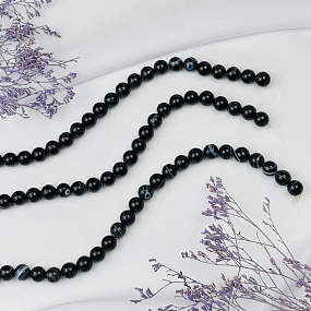 Бусины для украшений из полосатого Агата (38 бусин), Артикул: 076985 - изображение товара №3