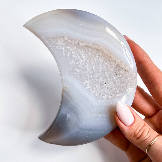 Месяц из Агата с жеодой, Артикул: 095769 - изображение товара №1