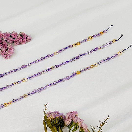 Бусины для украшений из Аметиста и Цитрина (галтовка), Артикул: 116715 - изображение товара №3