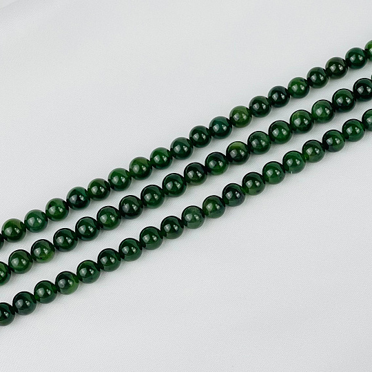 Бусины для украшений из Нефрита (48 бусин), Артикул: 087617 - изображение товара №1
