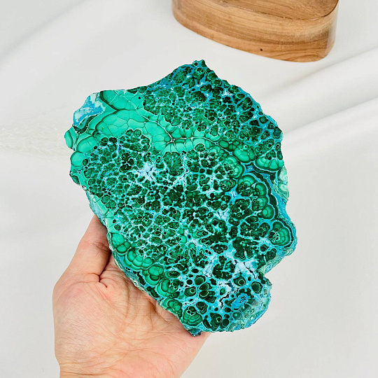 Срез Хризоколлы в Малахите на подставке, Артикул: 116178 - изображение товара №2