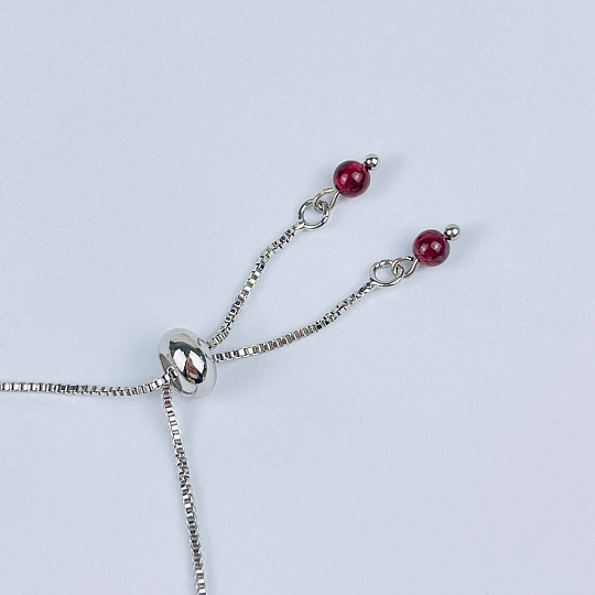 Браслет (на любовь) регулируемый из Розового кварца, Лунного камня и Граната, Артикул: 117972 - изображение товара №3