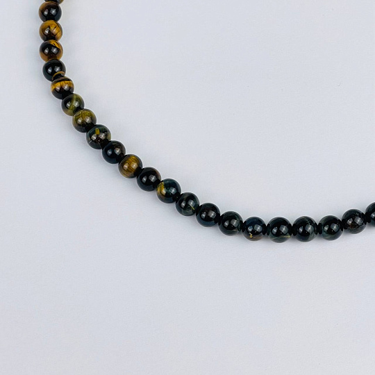 Четки буддийские (Мала) из Обсидиана, Тигрово-Соколиного и Тигрового глаза(108 бусин), Артикул: 116688 - изображение товара №3