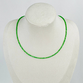 Колье из зеленого Граната (Цаворит)