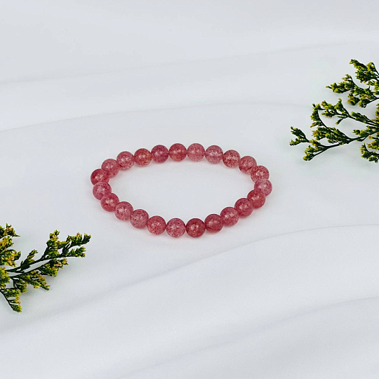 Браслет из Клубничного кварца, Артикул: 115875 - изображение товара №3