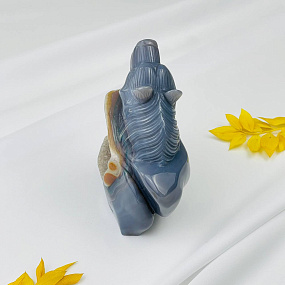 Медведь резной из камня Агат серый с жеодой, Артикул: 071570 - изображение товара №4