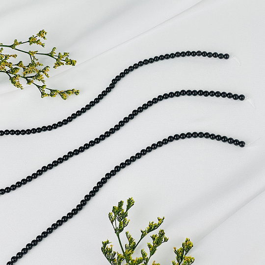 Бусины для украшений из черного Обсидиана (84 бусины), Артикул: 075315 - изображение товара №3