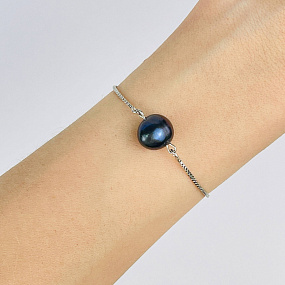 Браслет регулируемый с камнем Жемчуг, Артикул: 082401 - изображение товара №2